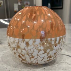 Anthropologie Orange and White Speckled Vase